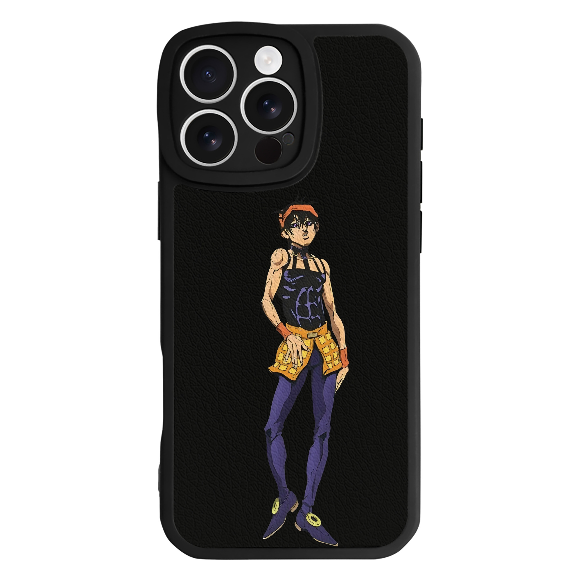 （画像用） ジョジョの奇妙な冒険 ナランチャ?ギルガ JoJo's Bizarre Adventure Narancia Ghirga 【iPhone 16シリーズ対応】シリコンスマホケース（レザー調） 材質：シリコン